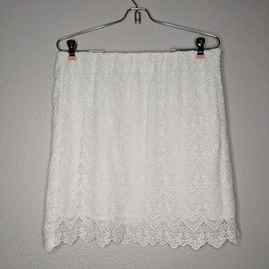 J. Crew Womens White Floral Lace Feminine Coquette Soft Girl Mini Pencil Skirt 8